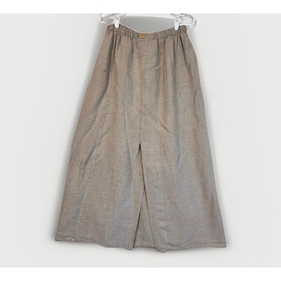 Vtg Flax Engelhart Linen Skirt Long Pocket Beige Oatmeal Size Large Lagenlook - Picture 1 of 6
